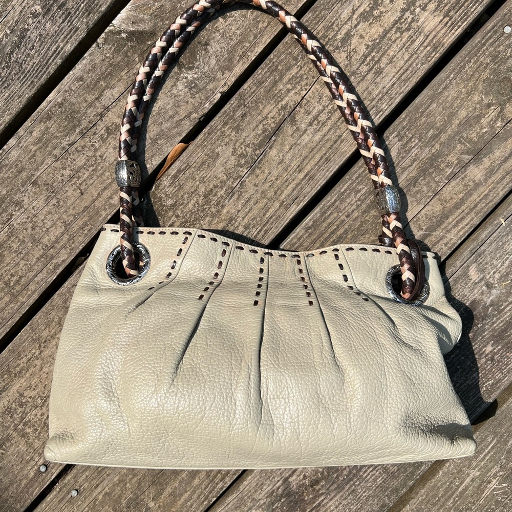 Elegant Cream Leather Handbag
